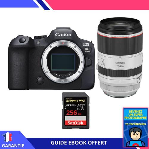 Canon EOS R6 Mark II + RF 70-200mm f/2.8 L IS USM + 1 SanDisk 256GB Extreme PRO UHS-II SDXC 300 MB/s + Ebook ""Devenez Un Super Photographe"" - Appareil Photo Canon