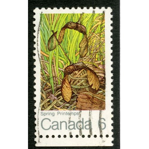 Timbre Oblitéré Canada, Spring, Printemps, 6