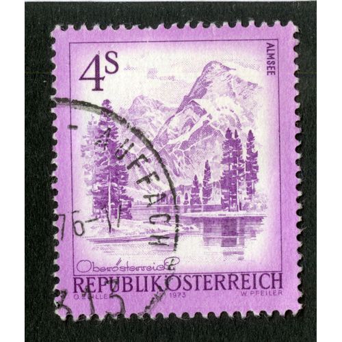Timbre Oblitéré Republik Osterreich, Almsee, 1973, 4 S