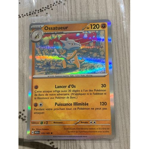 Carte Pokémon Ossatueur-105/165-Holo Rare -Ev3,5 New 151