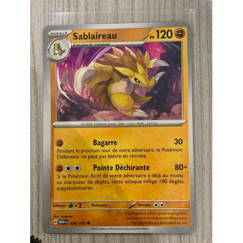 Carte Pokémon Sablaireau-028/165-Ev3,5 New 151