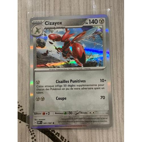 Carte Pokémon Cizayox-141/197-Holo Rare-Flammes Obsidiennes