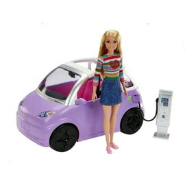 BARBIE ET SA VOITURE ELECTRIQUE AVEC STATION DE CHARGE poupée