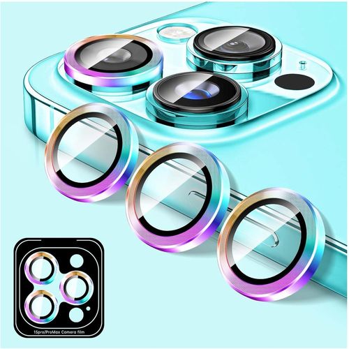 Protecteur D'objectif D'appareil Photo Pour Iphone 12 Pro Max, Protecteur D'écran De Couverture De Caméra En Verre Trempé, Anneaux Individuels En Métal À Alignement Automatique