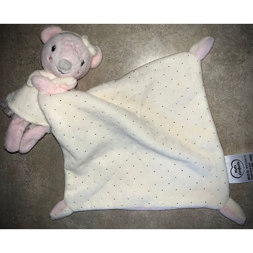 Doudou Souris Rose Mouchoir Mots D¿Enfants Jouet Peluche Bébé 