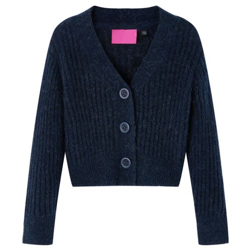 Cardigan Tricoté Pour Enfants Bleu Marine 128