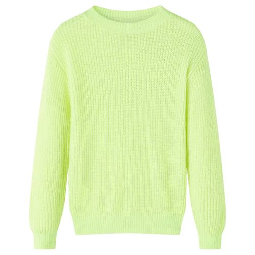 Pull-Over Tricoté Pour Enfants Jaune Fluo 104