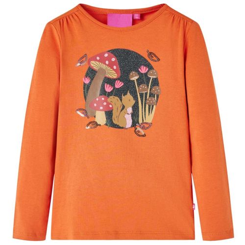 T-Shirt Enfants À Manches Longues Imprimé Écureuil Orange Brûlé 128
