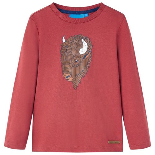 T-Shirt Enfants À Manches Longues Imprimé Bétail Rouge Brûlé 104