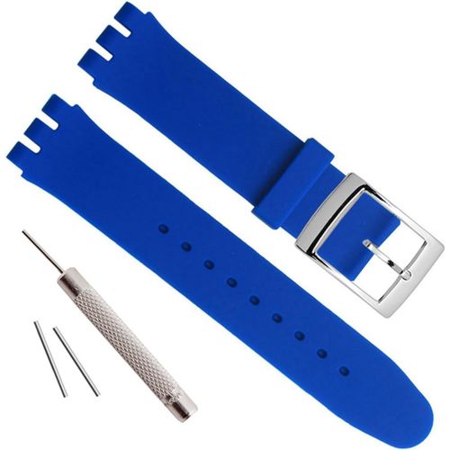 Kal-Boucle En Acier Inoxydable Plaqué Argent Bracelet En Caoutchouc De Silicone Étanche