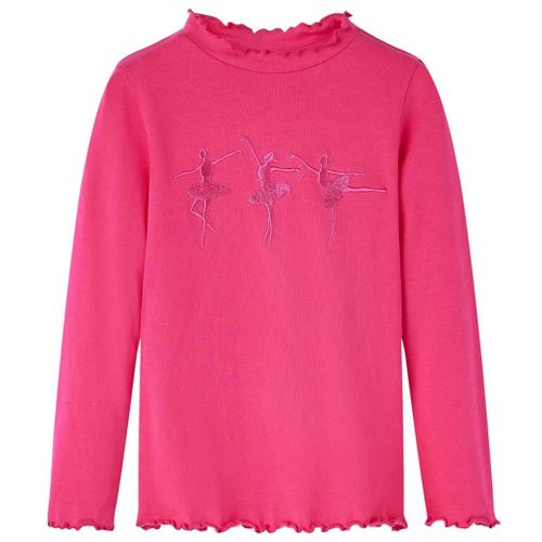 T-Shirt Enfants À Manches Longues Ballerines Rose Vif 116
