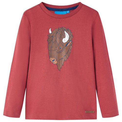 T-Shirt Enfants À Manches Longues Imprimé Bétail Rouge Brûlé 128