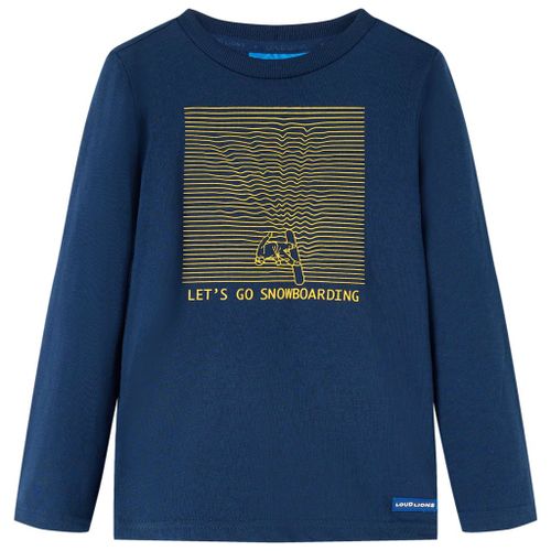 T-Shirt Enfants Manches Longues Imprimé Snowboard Bleu Marine 104