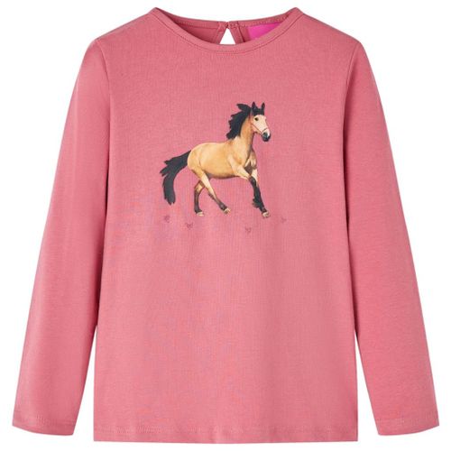 T-Shirt Enfants À Manches Longues Imprimé Cheval Rose Vieux 92