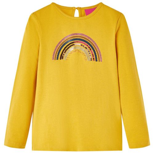 T-Shirt Enfants À Manches Longues Imprimé Arc-En-Ciel Ocre 92