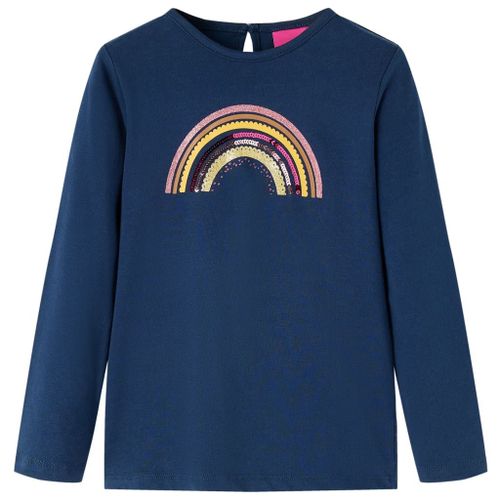 T-Shirt Enfants À Manches Longues Imprimé Arc-En-Ciel Bleu Marine 128