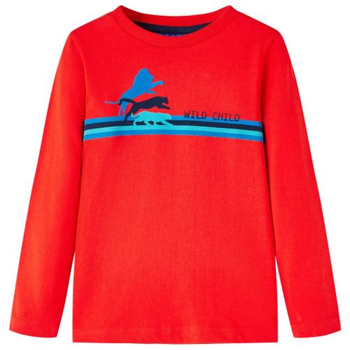 T-Shirt Enfants À Manches Longues Imprimé Animal Sauvage Rouge 104