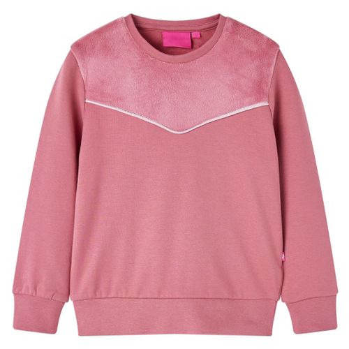 Sweatshirt Pour Enfants Velours Patchwork Framboise 116