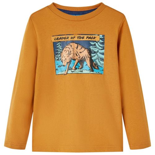 T-Shirt Enfants À Manches Longues Ocre Foncé 140