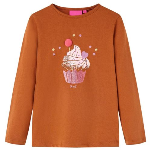 T-Shirt Enfants À Manches Longues Imprimé Crème Glacée Cognac 128
