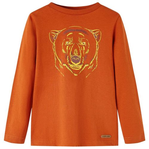 T-Shirt Enfants À Manches Longues Imprimé Ours Rouille Claire 140