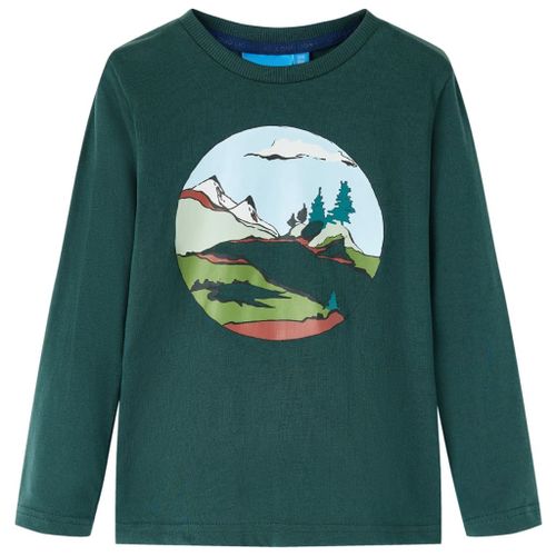 T-Shirt Pour Enfants À Manches Longues Imprimé Montagne Et Arbre 92