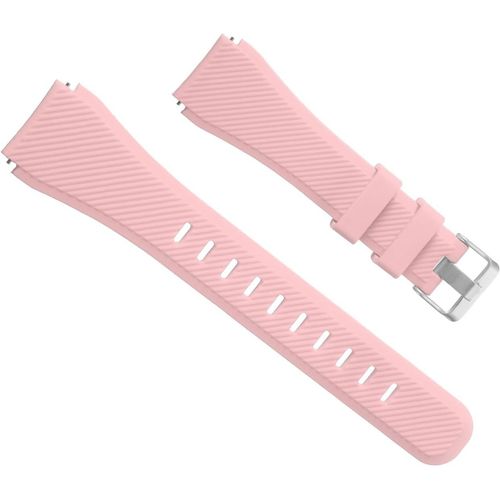 Kal-Bracelet De Monture En Caoutchouc 20mm De Largeur, Design Unique Bande De Remplacement En Silicone Étanche Pour Smart Watch Hommes & Femmes, Rose Pâle
