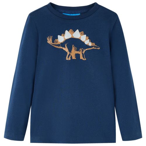 T-Shirt Enfants À Manches Longues Imprimé Dinosaure Bleu Marine 104
