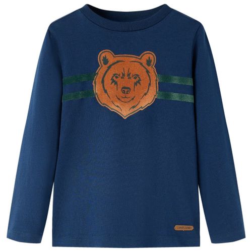 T-Shirt Enfants À Manches Longues Imprimé Ours Bleu Marine 116