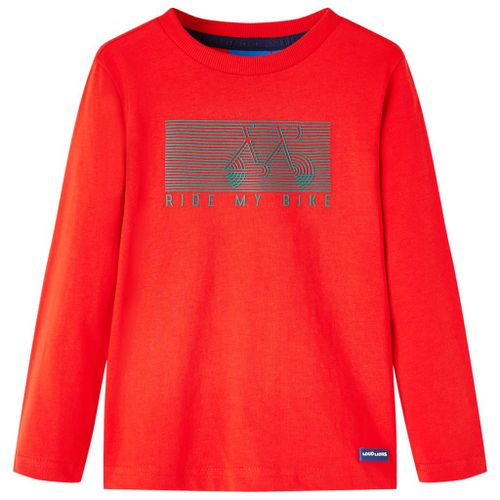T-Shirt Enfants À Manches Longues Imprimé Vélo Rouge 104