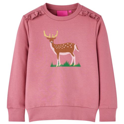 Sweatshirt Pour Enfants Imprimé Cerf Framboise 128