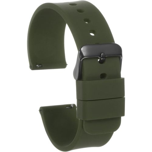 Kal-Bracelet Monture Silicone 24mm Largeur À Libération Rapide Caoutchouc Souple Avec Boucle Acier Inoxydable Noir Pour Hommes Femmes, Vert