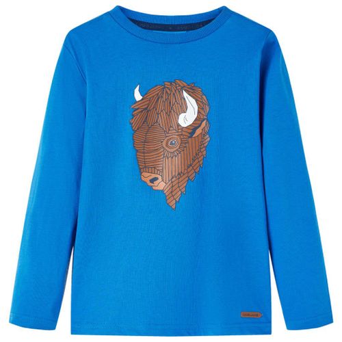 T-Shirt Enfants À Manches Longues Imprimé Bétail Bleu Cobalt 104