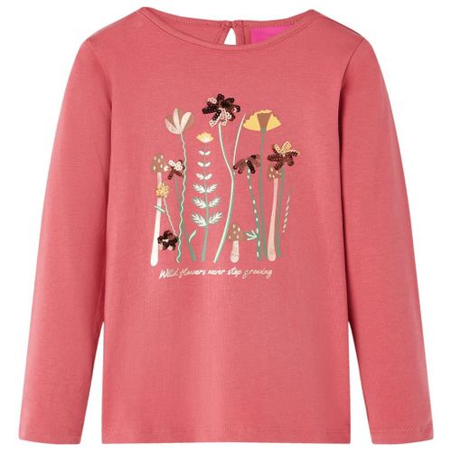 T-Shirt Enfants À Manches Longues Imprimé Floral Rose Vieux 104