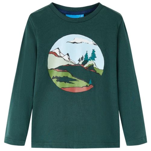 T-Shirt Pour Enfants À Manches Longues Imprimé Montagne Et Arbre 116