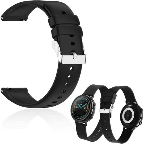 Kal-Bracelets De Montre En Silicone Sangles De Rechange En Caoutchouc Souple Imperméables À Dégagement Rapide Avec Boucle En Acier Inoxydable Plaqué Argent