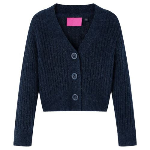 Cardigan Tricoté Pour Enfants Bleu Marine 140