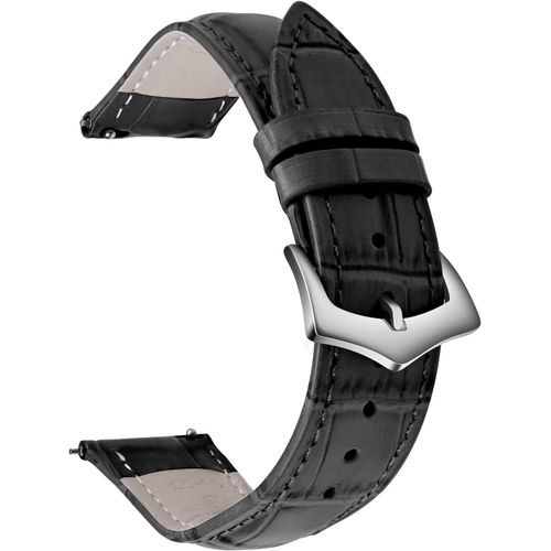 Kal-Bracelet De Montre En Cuir Vintage Dégagement Rapide Bande De Remplacement Avec Boucle En Acier Inoxydable Pour Homme Femme 12 Mm-22 Mm