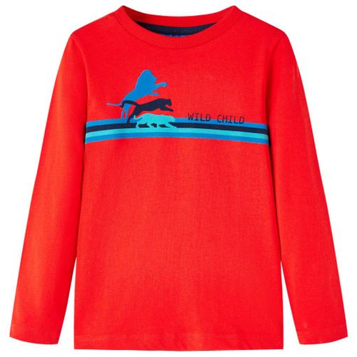 T-Shirt Enfants À Manches Longues Imprimé Animal Sauvage Rouge 116
