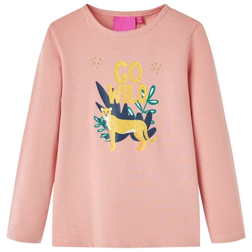T-Shirt Enfants À Manches Longues Imprimé Animal Rose Clair 104