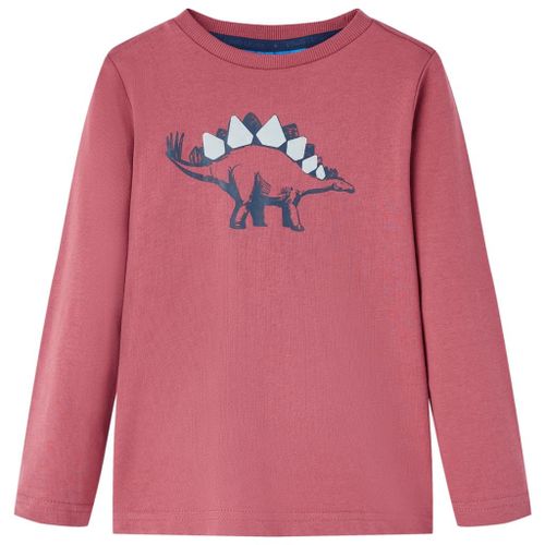 T-Shirt Enfants À Manches Longues Imprimé Dinosaure Rouge Foncé 92