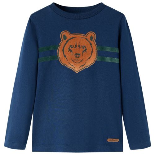 T-Shirt Enfants À Manches Longues Imprimé Ours Bleu Marine 92