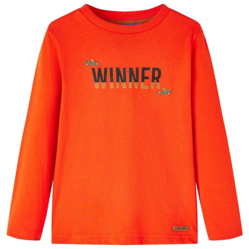 T-Shirt Pour Enfants À Manches Longues Imprimé Winner Orange Vif 140