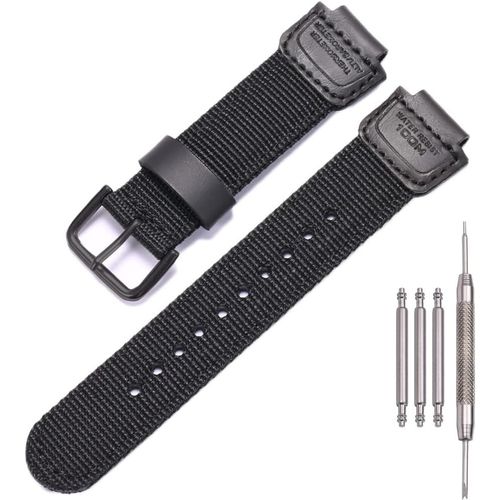 Kal-Bracelet De Rechange En Cuir Et Nylon Compatible Avec Casio Dw5600e 6900 Ga100 110 700 2100 Awg-M100 Gw9400 16 Mm