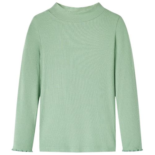 T-Shirt Enfants Manches Longues Faux Col Roulé Menthe Foncée 92