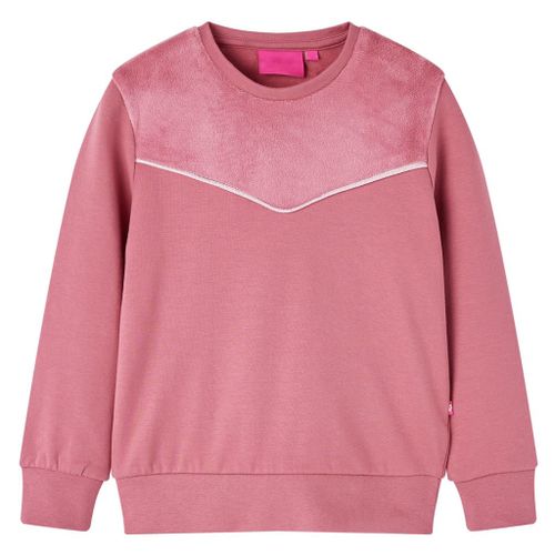 Sweatshirt Pour Enfants Velours Patchwork Framboise 104