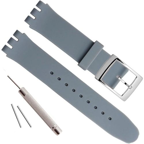 Kal-Boucle En Acier Inoxydable Plaqué Argent Bracelet En Caoutchouc De Silicone Étanche