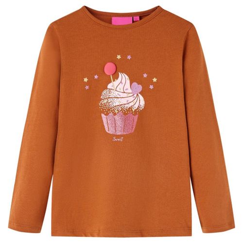 T-Shirt Enfants À Manches Longues Imprimé Crème Glacée Cognac 140