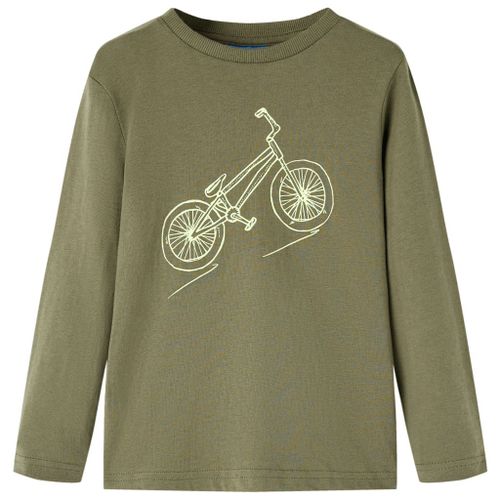 T-Shirt Enfants À Manches Longues Imprimé Vélo Kaki 92