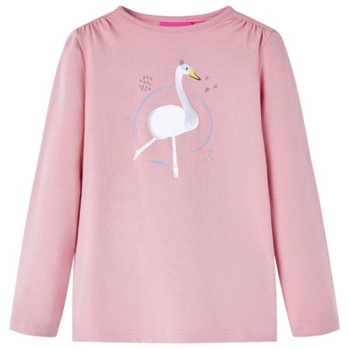 T-Shirt Enfants À Manches Longues Imprimé Cygne Rose Clair 92